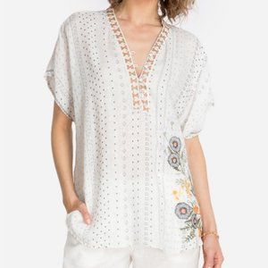 Johnny Was Daisy Linen Blouse XS NWT